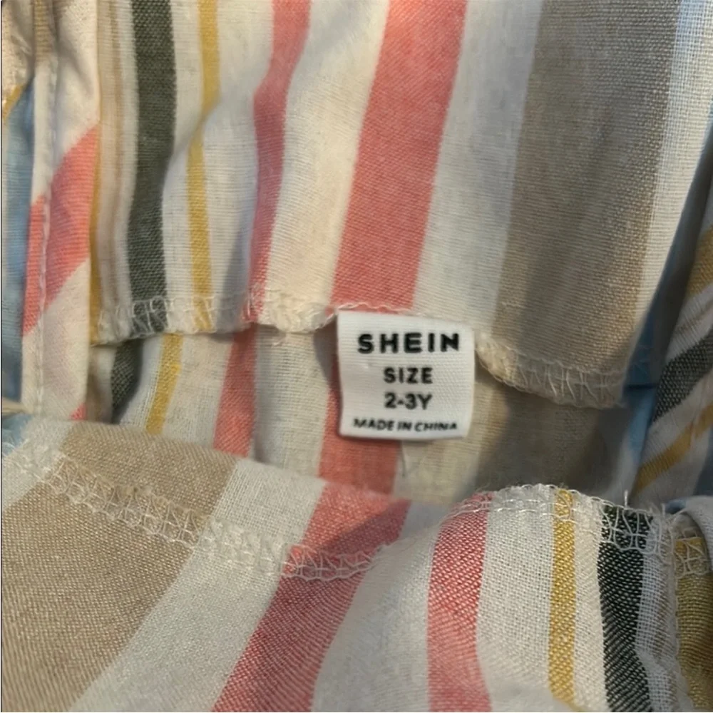 SHEIN Pink and Blue Ruffled Smocked‎ Sundress